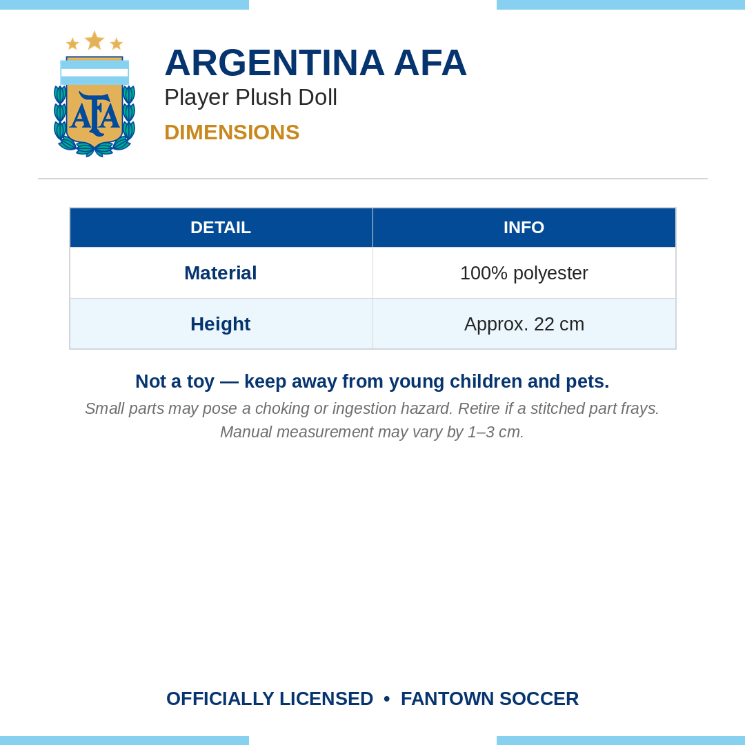 Argentina AFA Player Plush Doll